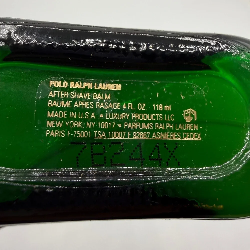 Polo Ralph Lauren After Shave Balm 4oz Green Glass Bottle Vintage Y2K With Box